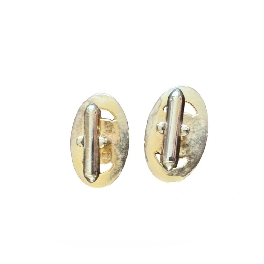 Vintage Gold with Blue jewels Swank Cufflinks